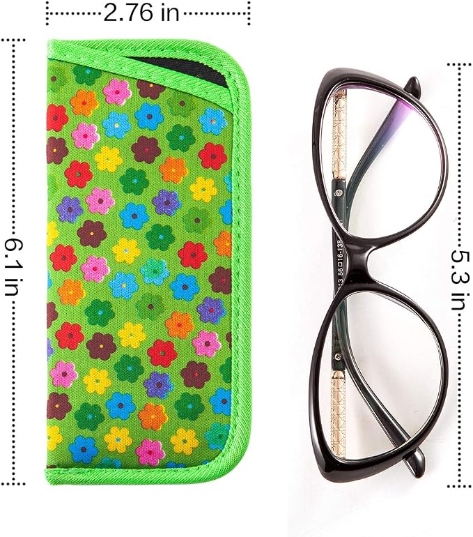 TRIUMPH VISION 3 Pack Reading Glasses Pouch Soft Case Eyeglass Sleeve Slim | Alternative to Bulky Case in bag, Lightweight Lined Padded Protect Optical lens Slip in, Cute Pattern Portable for Daily Use - Image 2