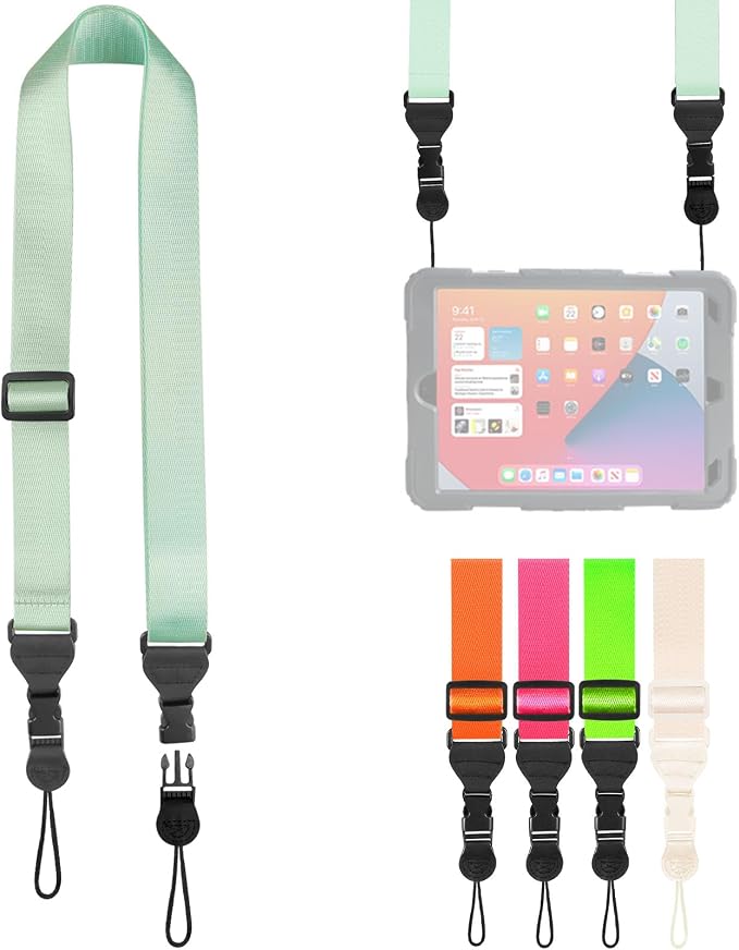 FIEIL Nylon iPad Strap, Adjustable Camera Neck Strap, Comfortable Shoulder Strap for iPad, Cellphone Tablet, Camera, Laptop, Binocular, Luggage Bag(Mint Green Universal Neck Lanyard) - Image 7