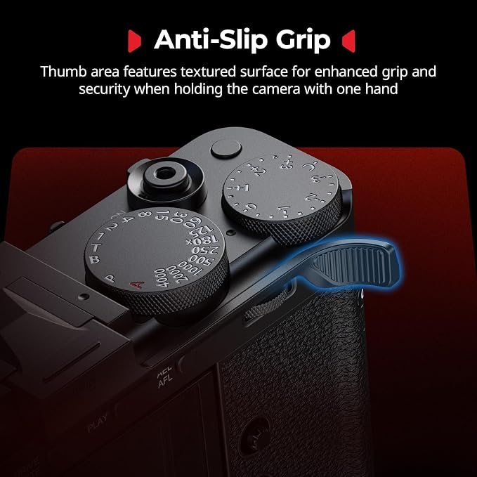 SMALLRIG Thumb Grip with Hot Shoe Cover for FUJIFILM X-E5,Shutter Button | Built-in Silicone Pads,Textured Surface for Enhanced Grip (Black)-5452 - Image 2