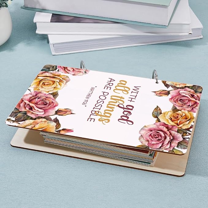 SUPERDANT With God All Things Are Possible Greeting Card Holder Organizer Wooden Card Keeper Binder Planning Book Birthday Cards Keeper Photo Album Graduation Wedding Planner Journal Keepsake Gift - Image 7