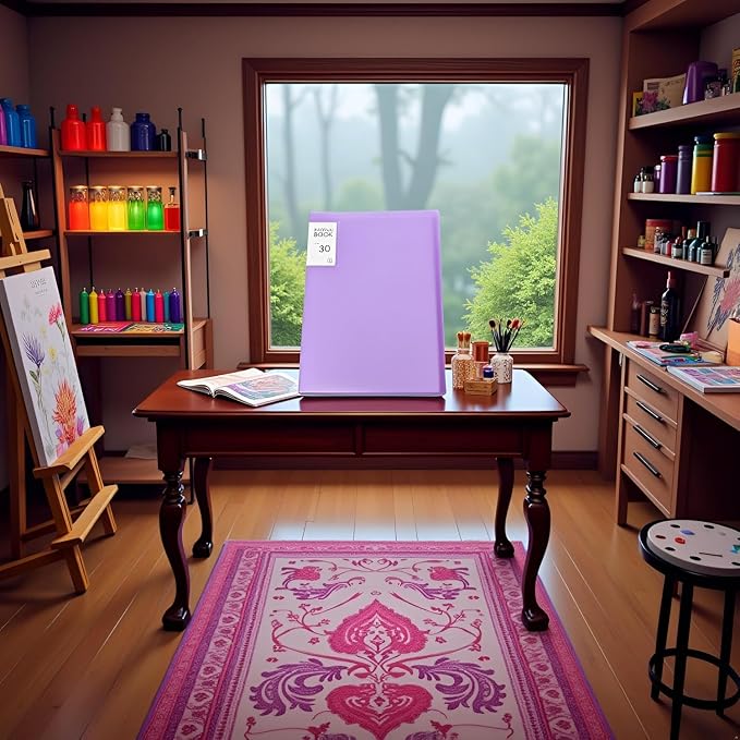 Purple Diamond Storage Book - A4 Portfolio Folder for 60 Picture Pics, 30 Pages, Art Portfolio Presentations Folder - 12.2x9.1in - Image 4