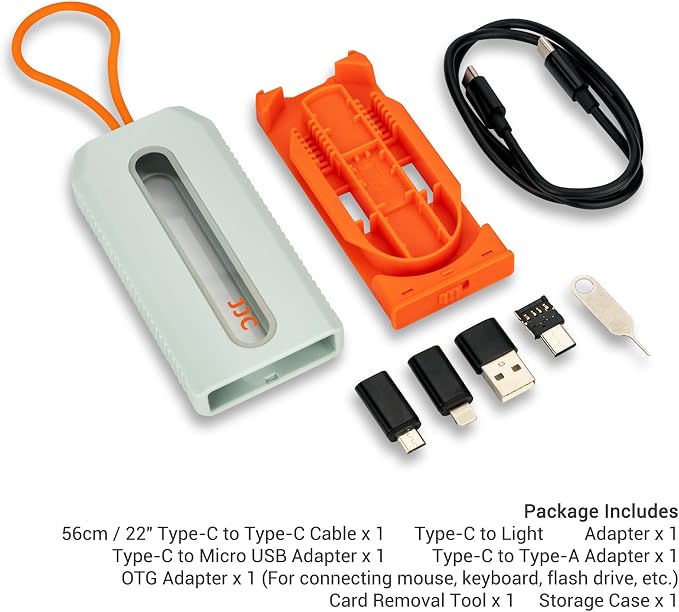 JJC 5 in 1 Data Cable Adapter Kit,Data Cable Transfer Storage with Micro USB Type-A OTG Adapter,1.8ft Data and Charger Cable, Charging Cable Convertor for Travel,Hold 2 Micro SD 2 Nano SIM Cards - Image 4