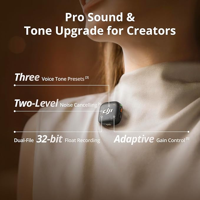 DJI Mic 3 (2 TX + 1 Mobile RX), Wireless Microphone | For iPhone 17/16/15 & Android/Tablet/PC, Plug-and-Play, Noise Cancelling, Ultralight, Adaptive Gain Control, Vlog - Image 3