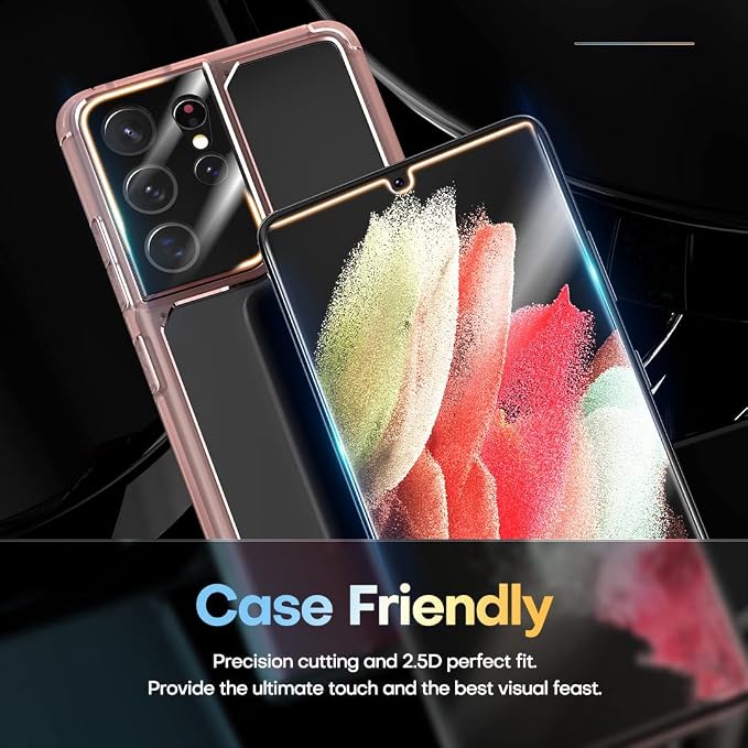 TAURI [Designed for Samsung Galaxy S21 Ultra 5G, 2 Pack Flexible TPU Screen Protector + Camera Lens Protector, Support Fingerprint Unlock, Easy Installation, Bubble Free] - Image 5