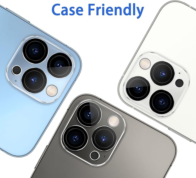 Dengduoduo 3 Pack Tempered Glass Camera Lens Protector for iPhone 13 Pro 6.1" & iPhone 13 Pro Max 6.7", Ultra HD, 9H Hardness, Anti-Scratch, Case Friendly, Easy to Install [No Affect on Night Shots] - Image 7