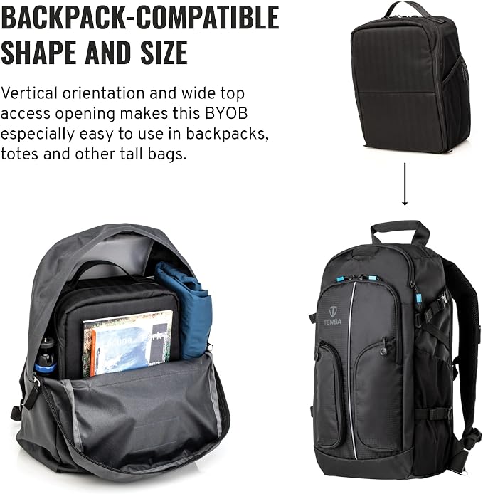 Tenba BYOB 10 DSLR Backpack Insert - Turns any bag into a camera bag for DSLR and Mirrorless cameras and lenses – Blue (636-625) - Image 4