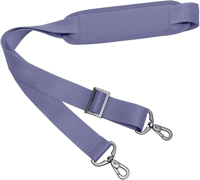 MOSISO 56 inch Shoulder Strap, Adjustable Soft Universal Non-Slip Strap | Thick Replacement Strap, Fit Padded with Metal Swivel Hooks for Laptop Shoulder Bag/Laptop Messenger Bag, Lavender Gray - Image 4