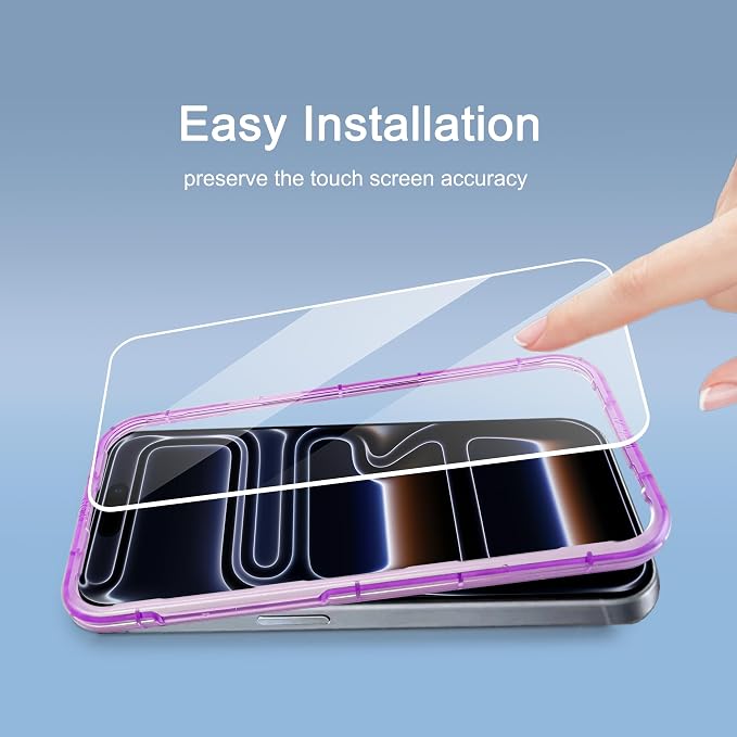 Ailun Screen Protector + Camera Lens Protector for iPhone 17 Pro Max | 3+3 Pack, 6.9 inch, Sensor Protection, Installation Frame, Case Friendly, Dynamic Island Compatible,Tempered Glass - Image 6