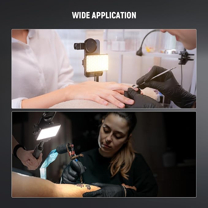 NEEWER Basics LED Selfie & Tattoo Light Compatible with iPhone, Clip on CPL Filter/Tripod Stand/Phone Holder, Fill Lighting Remove Reflection for Art Food Jewelry Photography Video Recording, BL120B | Clip on CPL Filter/Tripod Stand/Phone Holder, Fill ... - Image 2