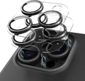 Compatible for iPhone 16 Pro Max/iPhone 16 Pro/iPhone 14 Pro/iPhone 14 Pro Max Camera Lens Protector Glitter, Clear 9H Tempered Glass Glitter Black+Black by KANOSAN