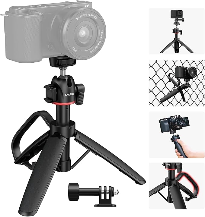 SMALLRIG Small Camera Tripod Selfie Stick, Extendable 8"-15" Mini Handheld Carabiner Tripod with Mantis Hook, 360° Ball Head, Cold Shoe Mount, 1/4"-20 Screw for DSLR, Adapter for DJI, for GoPro - 5285 | Carabiner with Mantis Hook, 360° Ball Head, Cold ... by SmallRig