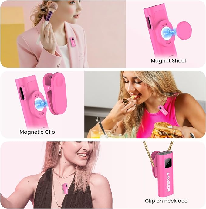 Pink Wireless Lavalier Microphone for iPhone, Noise Cancelling | Crystal clear audio with noise reduction, plug and play with Lightning connector, perfect for TikTok and vlog - Image 3
