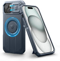 Dexnor for iPhone 15 Case with Slide Camera Cover & Adjustable Kickstand, Compatible with MagSafe, Rugged Shockproof Bumper Cases Heavy-Duty Magnetic Protective Cover,6.1 inch,Navy Blue by Dexnor