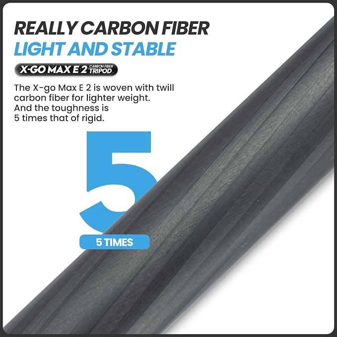Fotopro 68" Carbon Fiber Travel Tripod, Heavy Duty Camera Tripod with Ball Head, Detachable Monopod with Quick Release Plate and Bag, Load up to 12KG/26lbs - Image 5