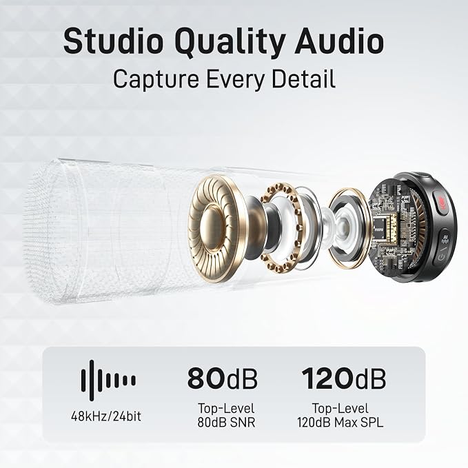 MAONO Wave T5 Wireless Lavalier Mini Microphone for iPhone Content Creators | Magnetic Lapel Mic with AI Noise Cancellation,4 Voice Filters,1000ft, 40H for Podcast Stream Vlog Youtube Tiktok Video Record - Image 2