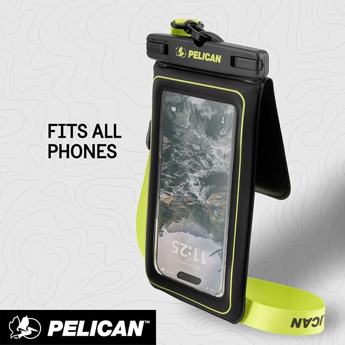Pelican Marine Waterproof Phone Pouch w/Storage Pocket -Black/Hi-Vis Yellow | Large Touchscreen IP68 Floating Waterproof Phone Case w/Detachable Lanyard - Fits All Phones - Beach Cruise Travel Essentials - Image 6
