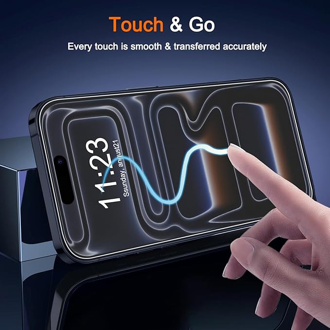 Milomdoi Matte Screen Protector for iPhone 17 Pro Max,Tempered Glass | 3 Pack 9H+ Hardness, Easy Installation with Mounting Frame, Phone Case Friendly,Shatterproof No Bubble - Image 6
