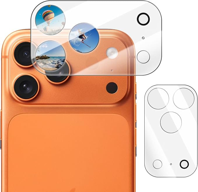 Camera Lens Protector (2 Pack) Compatible with iPhone 17 Pro Max 6.9" Camera Lens Cover Protection, 9H Tempered Glass, Ultra Clear Anti-Scratch [Does Not Affect Night Shots] by AIYEENDirect