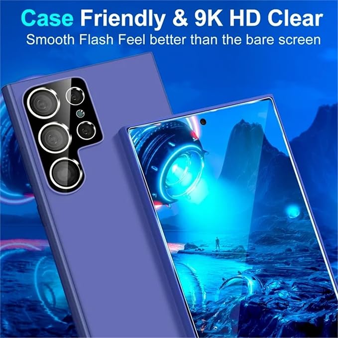 XDesign [2+2 Pack Galaxy S24 Ultra Screen Protector, 9H Tempered Glass Scratch Resistant, Ultrasonic Fingerprint Support, For Samsung Galaxy S24 Ultra 5G 6.8 Inch Glass Screen Protector - Image 5