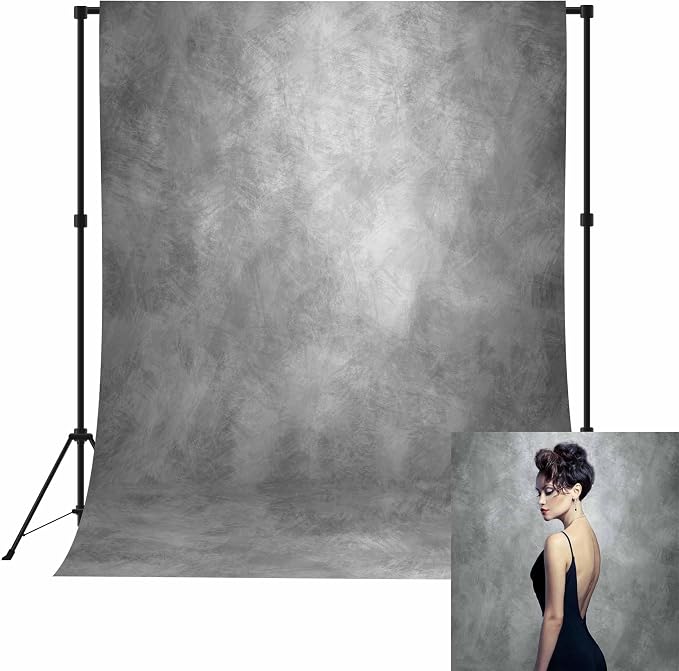 8x10ft Light Grey Backdrop Abstract Photography Backdrop for Professional Studio Backgrounds Gray Photo Backdrop Prop Portrait Photo Backdrops for Photoshoot Backdrop Curtains Rod Pocket on Top - Image 2