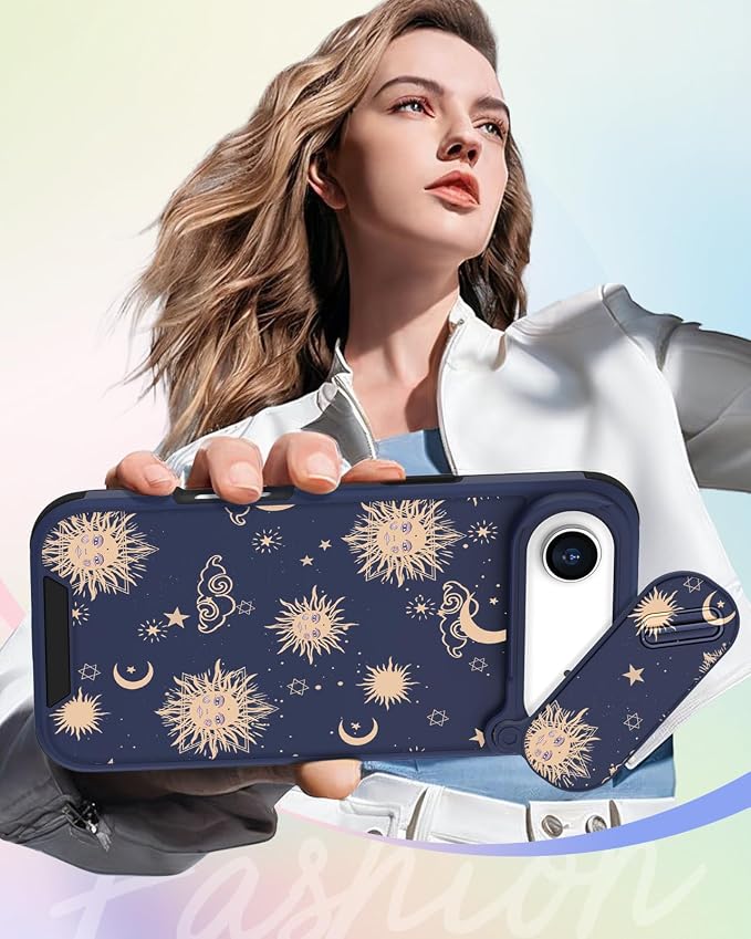 Buleens for iPhone 17 Air Case 6.5 Inch - with Ring Stand & Camera Cover Aesthetic Cute Designed for Women Girls Girly Kawaii Sun Moon Stars Phone Case for iPhone 17 Air Compatible with Magsafe - Image 6
