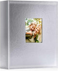 Ywlake Photo Album 4x6 400 Pockets, Leather Photo Albums Holds 400 Vertical Pictures Only Silver by Ywlake