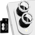 for Samsung Galaxy Z Fold 8 Camera Lens Protector, Individual Metal Ring Tempered Glass Lens Cover, [Strong Adsorption] Scratch Resistant Ultra-Thin HD Clear Lens Cover, Silvery Sparkly by Btscase