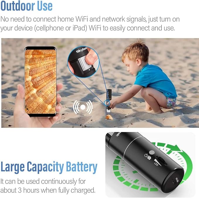 Wireless Digital Microscope, Skybasic 50X-1000X Magnification WiFi Portable Handheld Microscopes with Adjustable Stand HD USB Microscope Camera Compatible with iPhone Android iPad Windows Mac Computer - Image 5