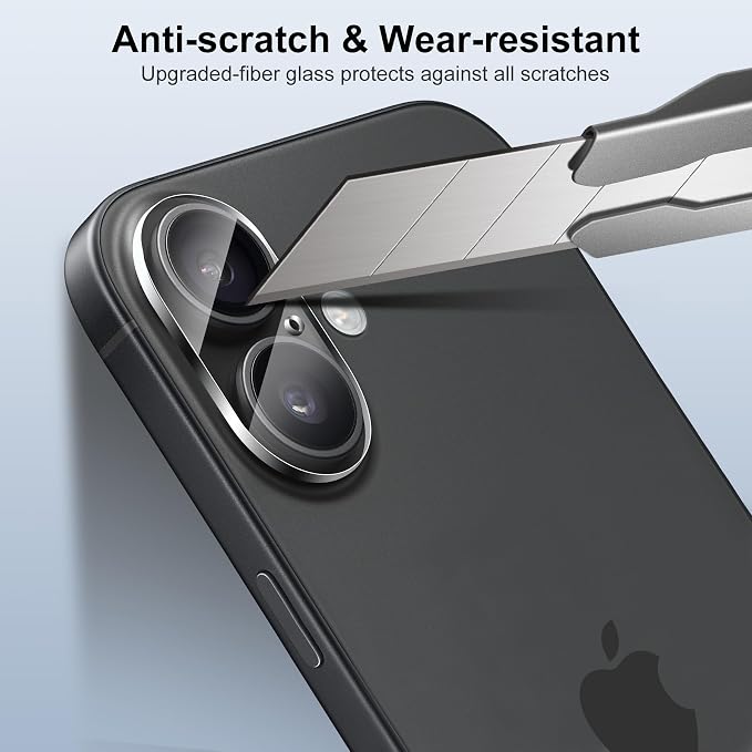 Camera Lens Protector (3 Pack) Compatible with iPhone 16 6.1" & iPhone 16 Plus 6.7" Camera Lens Cover Protection, 9H Tempered Glass, HD Clear Anti-Scratch [Night Shooting Mode] - Image 3