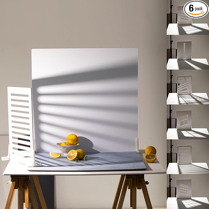 12 x 16 in Photography Shadow Boards, 6 PVC Panels, 4 T-Stands | Create Dimensional Window Shadows for Food, Jewelry, Flat Lays and Product Photos by MDAOCRY