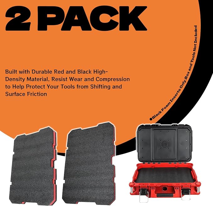 2-Pack Foam Inserts for Milwaukee Packout 48-22-8424, Customizable Polyethylene Tool Box Foam for Hard Case Storage, Shadow Board ToolBox Organizer Sheet with Marking and Cutting Tools - Image 4