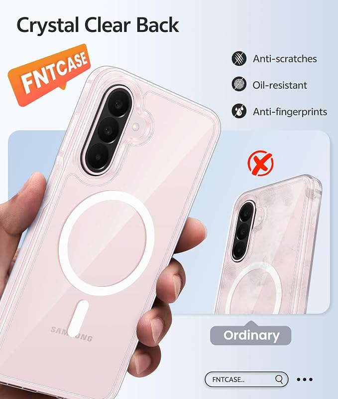 FNTCASE for Galaxy A27 5G Phone Case, Fit for Magsafe, Screen Protector | Clear Anti Yellowing, 14FT Military Grade Drop Protection, Slim Shockproof Protective, for Samsung A 27 4G Cover, Transparent - Image 5