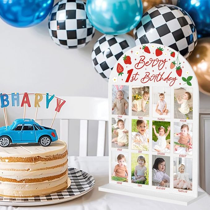 My First Year Photo Board Baby Milestone Signs One Year of Baby Photo Board, Best Babies Keepsake 10x14 Inches Acrylic Sign Decor Fits 2" x 3" Photo A03 - Image 4