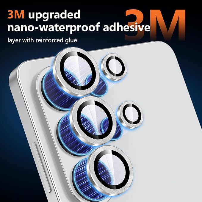 for Samsung Galaxy S26 Ultra Camera Lens Protector, Individual Metal Ring Tempered Glass Lens Cover, [Strong Adsorption] Scratch Resistant Ultra-Thin HD Clear Lens Cover, 1 Set-Gray - Image 4