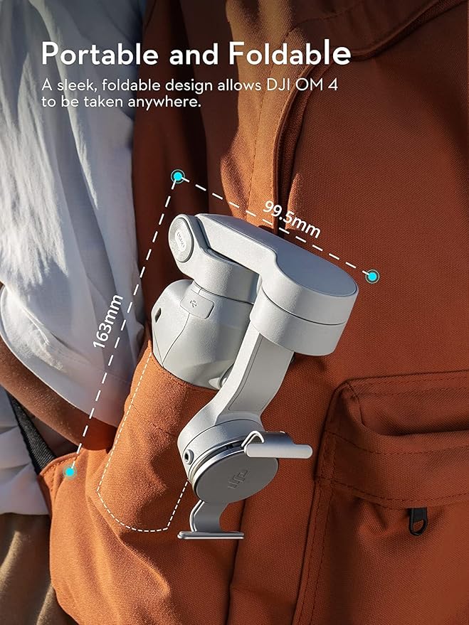 DJI OM 4 SE - 3-Axis Smartphone Gimbal Stabilizer with Tripod, Magnetic Design, Portable and Foldable, ActiveTrack 3.0, Story Mode, Vlogging Stabilizer, YouTube TikTok Video, for Android and iPhone - Image 6