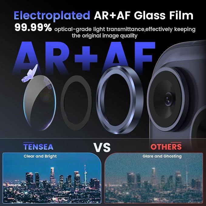 Tensea Camera Lens Protector Compatible for iPhone 17 Pro Max/17 Pro | Metal Aluminum Alloy Tempered Glass Cover Camera Screen Protector Accessories, Case Friendly - Image 3