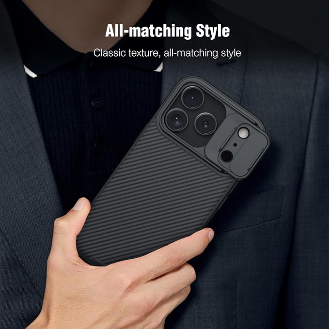 Nillkin Camshield Case for iPhone 17 Pro Case, [Built-in Dual Camera Cover][Slim Profile] [Military Grade Drop Protection] Shockproof Bumper iPhone 17 Pro Case 6.3 inch 2025 Black - Image 6