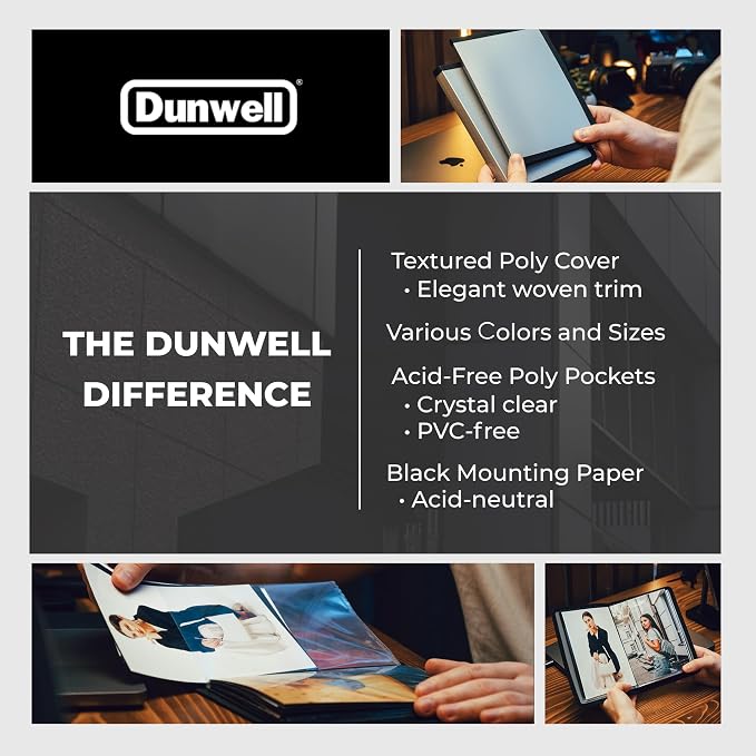 Dunwell 5x7 Photo Album & Art Portfolio Binder, 24 Sleeves, 2-Pack | Displays 48 Pages, 24 Clear Sleeves, Black Mounting Paper, Organizer for 5x7 Photos - Image 8