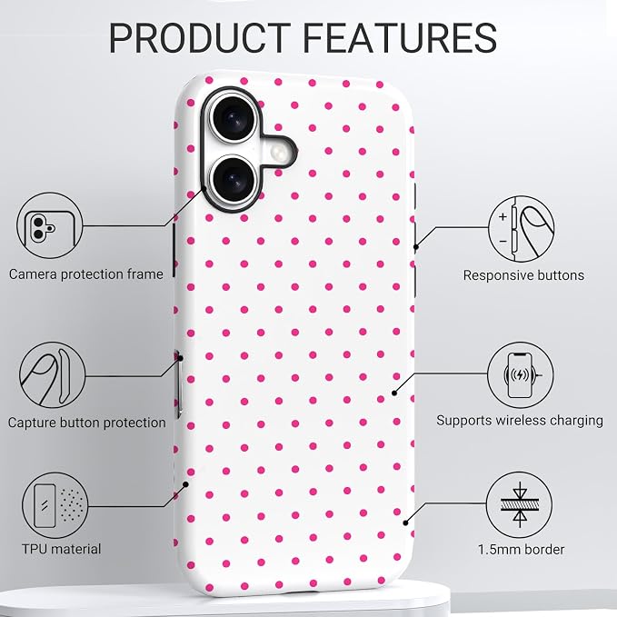 TPU Phone Case for iPhone 17, MagSafe Wireless Charging Compatible, Shockproof Slim Fit Protective Cover with Anti-Yellowing & Raised Camera Protection (Point 3, iPhone 17(6.3")) - Image 3