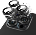 Compatible for iPhone 16 Pro Max/iPhone 16 Pro/iPhone 14 Pro/iPhone 14 Pro Max Camera Lens Protector, Clear 9H Tempered Glass Screen Camera Cover Black+Black by KANOSAN
