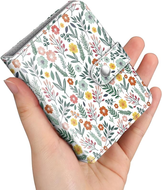 Fintie Mini Photos Album Book for 2x3 Inch Films - 52 Pockets Small Albums | For Fujifilm Instax Mini, Polaroid Hi-Print Pictures, Portable Kpop Photocard Holder, Travel Memory Book, Spring Bloom by Fintie