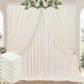 30ft x 10ft Wrinkle Free Ivory Backdrop Curtains for Parties, 6 Panels 5x10ft Polyester Photo Backdrop Drapes for Wedding Birthday Photography Background Baby Shower by ENJOYYOURPARTY