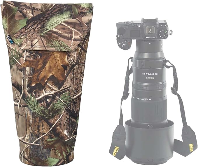 Rolanpro Waterproof Soft Camera Lens Pouch Case Bag for Nikon 180-600mm/600mm F6.3, for Sony 200-600mm,Camera Lens Carry Bag for Canon RF 200-800 F6.3,for Sigma 60-600(5# Jungle) by Rolanpro