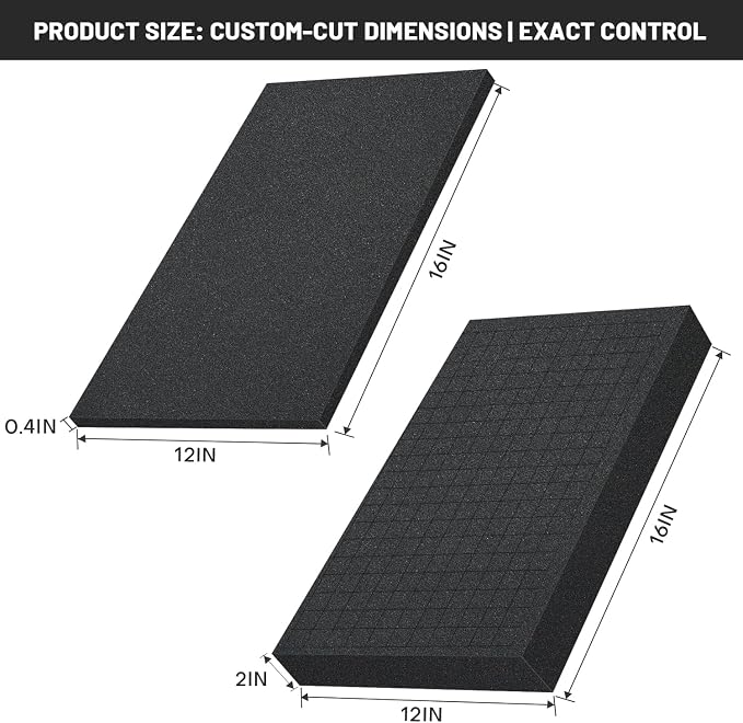 Dual-Thickness Case Foam Insert Kit 8PCS (4PCS 16x12x2" + 4PCS 16x12x0.4") - Pick and Pluck Protective Layer for Tool Drawers, Game Cases & Collectible Organizers - Image 2
