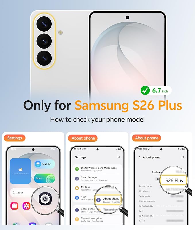 FNTCASE for Samsung Galaxy S26 Plus Case, Fit for Magsafe, Screen Protector | Clear Anti Yellowing Magnetic Back, 14FT Military Grade Drop Protection, Shockproof Protective Phone Cover, Transparent - Image 2