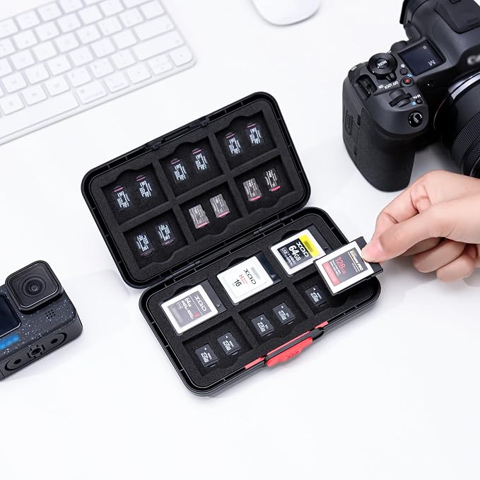 Pop Up Style XQD Cfexpress Type-B Card Case,36 Slots Memory Card Holder Wallet for 12 XQD Cfexpress Type-B Cards & 24 MSD Micro SD/Micro SDHC/Micro SDXC Cards, Slim TF Cfexpress Memory Card Case - Image 6