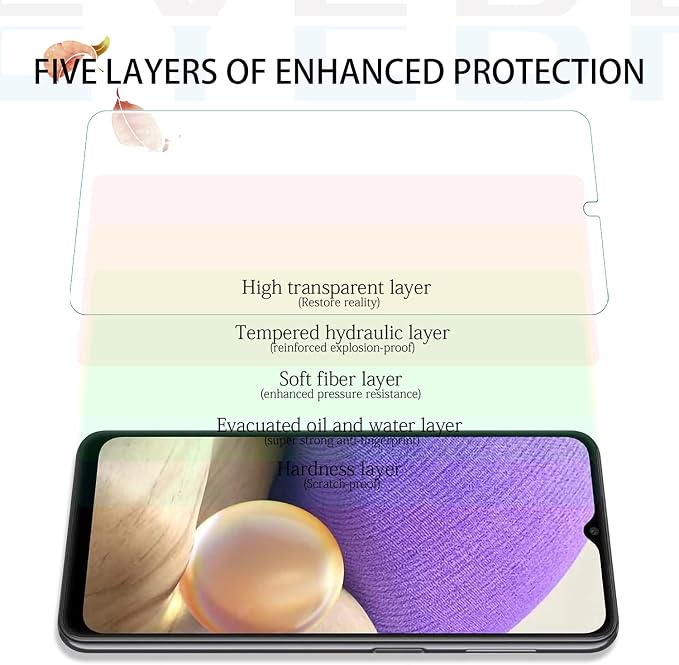 Galaxy A32 5G HD Clear Tempered Glass Screen Protector, [2 Pack] [3D Glass] [Bubble-Free] [Anti-Glare] Screen Protector Glass For Samsung Galaxy A32 5G - Image 4