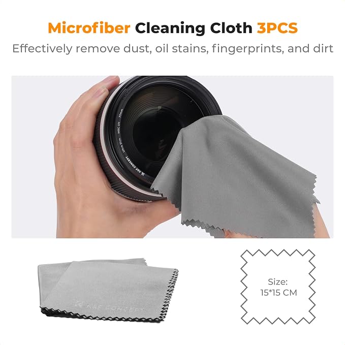 K&F CONCEPT 15 in 1 Camera Pro Cleaning Kit for DSLR and Sensitive Devices | 60ml Purified Water, Strong Blower, Multifunctional Pen, Portable Cloth, Camera Accessories and Photography Accessori,MK04 - Image 6