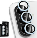 for Samsung Galaxy A37/A57 Camera Lens Protector, Individual Metal Ring Tempered Glass Lens Cover, [Strong Adsorption] Scratch Resistant Ultra-Thin HD Clear Lens Cover, 1 Set-Blue by Btscase
