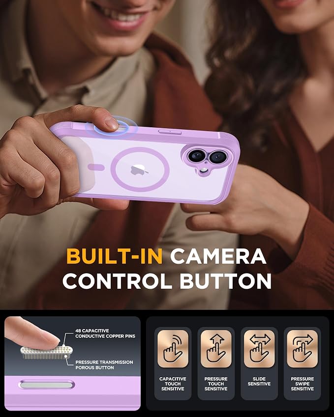 Miracase for iPhone 17 Case with Privacy Screen Protector, Taro Purple | Compatible with MagSafe, 360° Full Body Protection, Full Camera Protection, Military-Grade Shockproof Phone Case 6.3" - Image 8